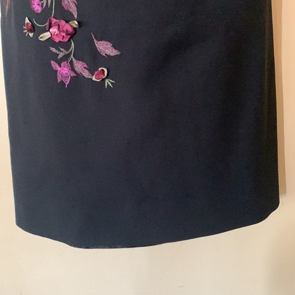 Laundry by Shelli Segal black dress w floral size 4 - Picture 3 of 10